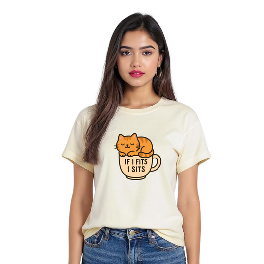 If I Fits, I Sits – Mug Cat Tee